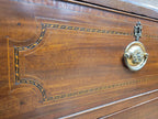 Antique Mahogany Chest Of Drawers Inlaid Brass Handles Plinth Base