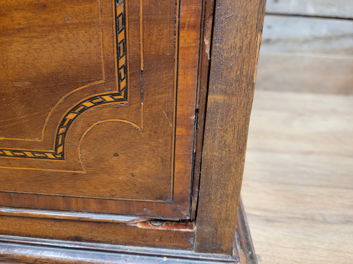 Antique Mahogany Chest Of Drawers Inlaid Brass Handles Plinth Base
