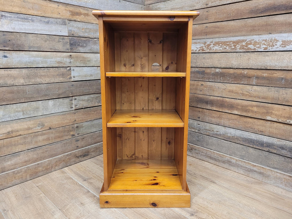 Windmill Pine Open Cabinet Adjustable Shelves Cable Access Hi Fi Storage