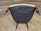 Antique Captains Desk Tub Chair Smokers Bow Back Floral Upholstery
