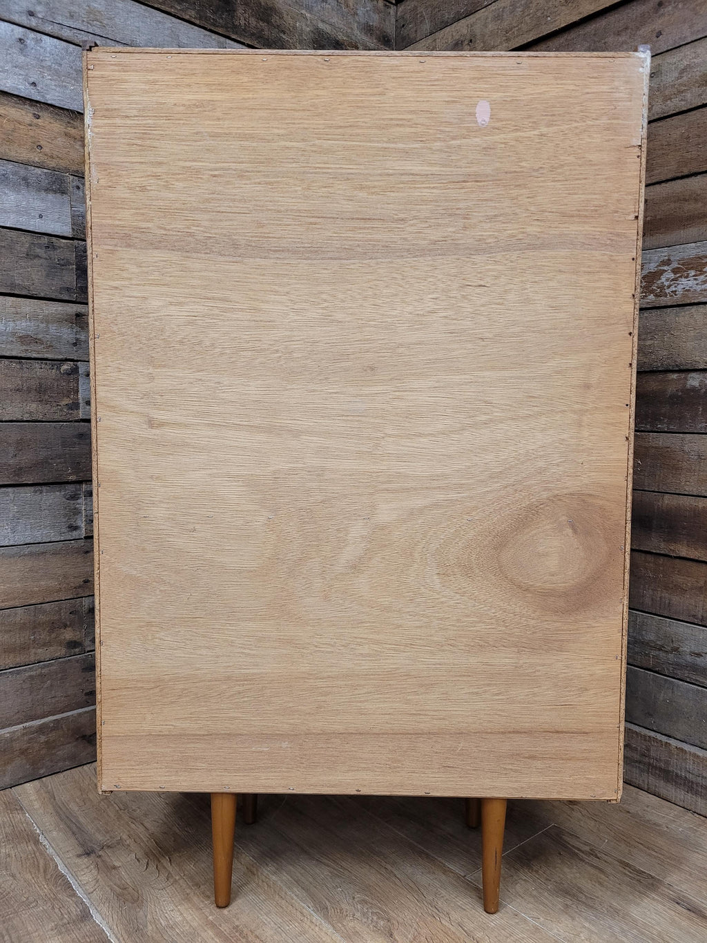 Slim Mid Century Teak Glazed Bookcase Compact Display Cabinet Sliding Doors