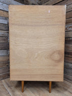 Slim Mid Century Teak Glazed Bookcase Compact Display Cabinet Sliding Doors