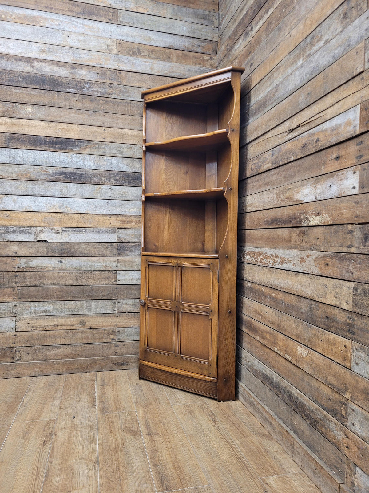 Ercol Corner Display Cabinet Elm Ash Old Colonial Model 474