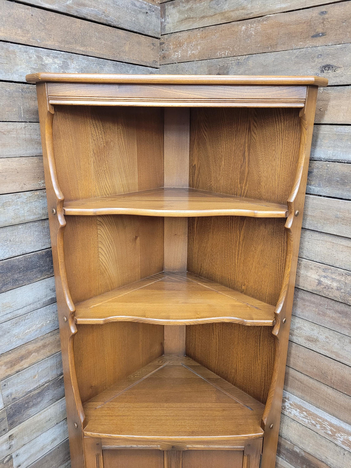 Ercol Corner Display Cabinet Elm Ash Old Colonial Model 474