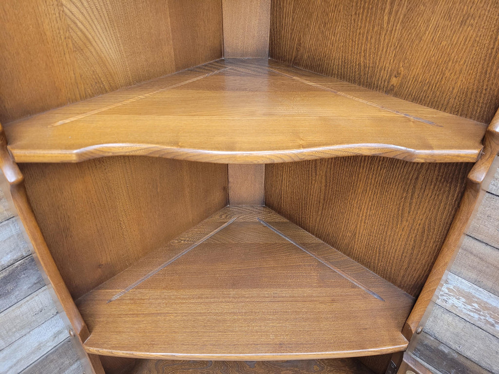 Ercol Corner Display Cabinet Elm Ash Old Colonial Model 474