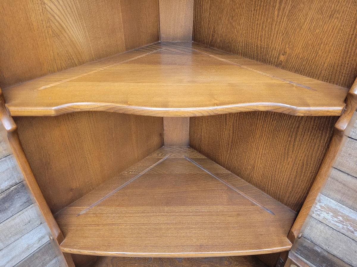 Ercol Corner Display Cabinet Elm Ash Old Colonial Model 474