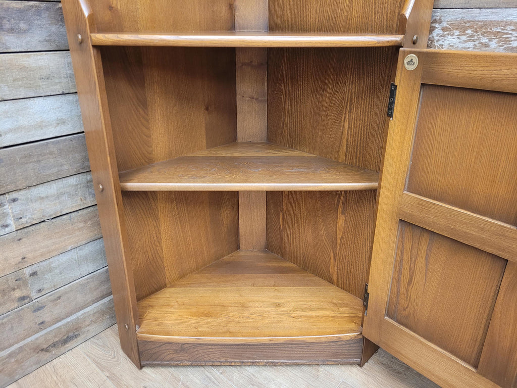 Ercol Corner Display Cabinet Elm Ash Old Colonial Model 474