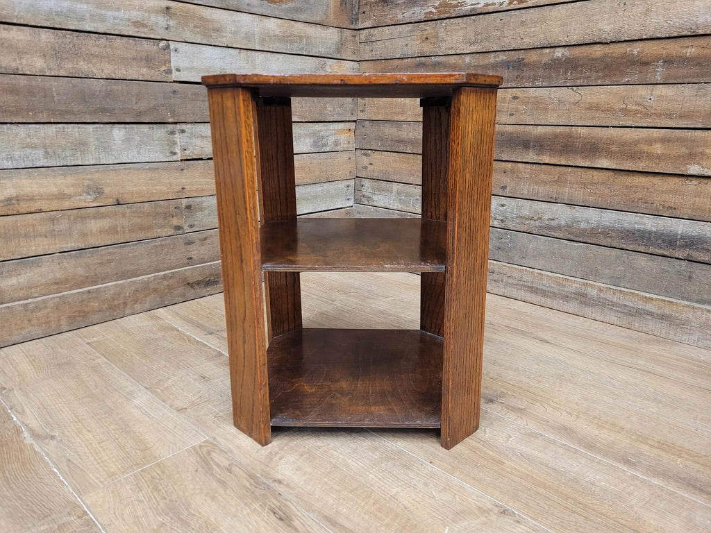 Art Deco Oak Book Table 1930s Octagonal Heals Style Three Tier