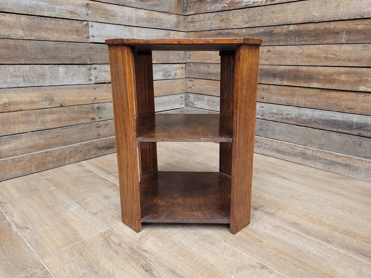 Art Deco Oak Book Table 1930s Octagonal Heals Style Three Tier