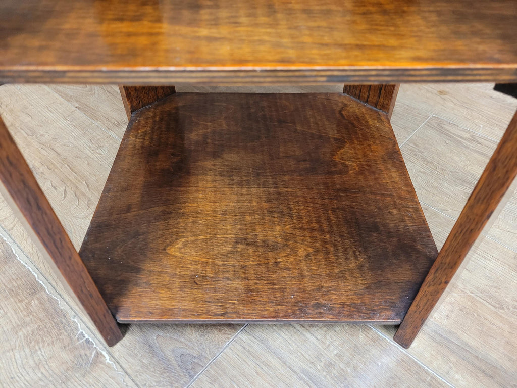 Art Deco Oak Book Table 1930s Octagonal Heals Style Three Tier