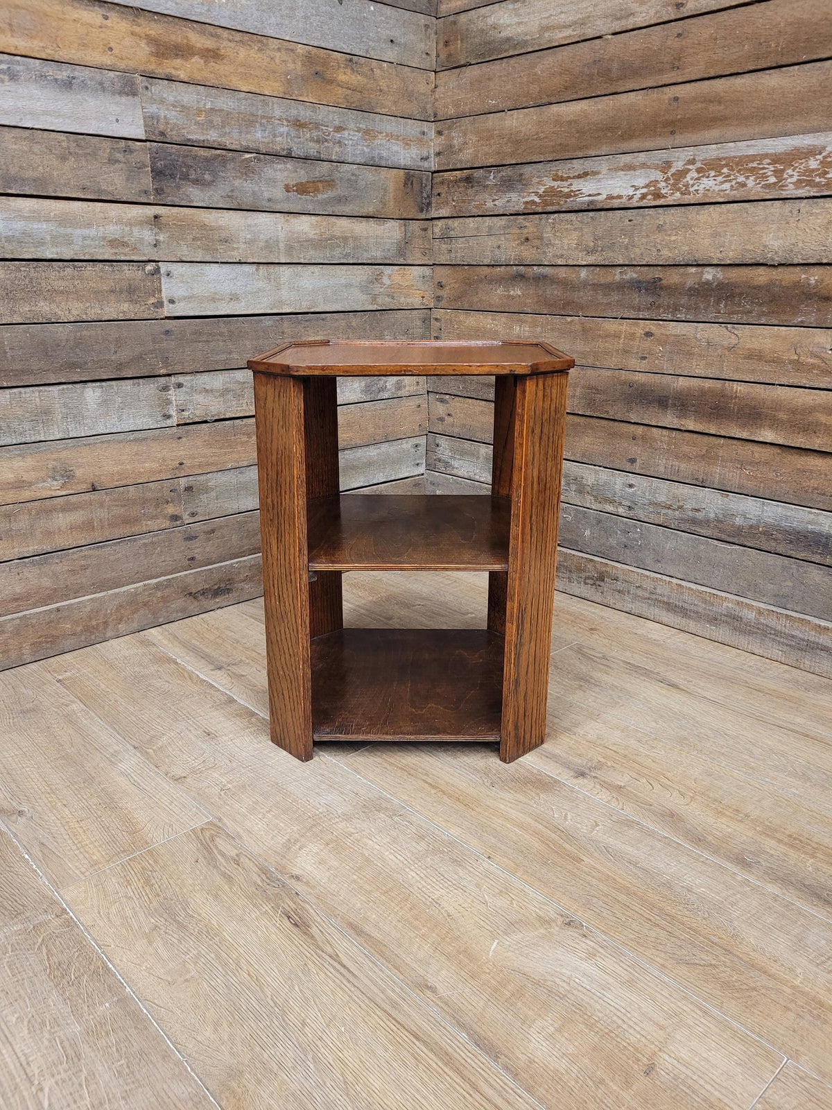 Art Deco Oak Book Table 1930s Octagonal Heals Style Three Tier