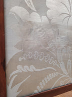 Victorian Mahogany Fire Screen Antique Silk Damask Panel Fireplace Guard