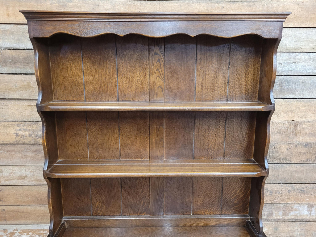 Jaycee Oak Welsh Dresser Vintage Carved Kitchen Display Cabinet Cupboard