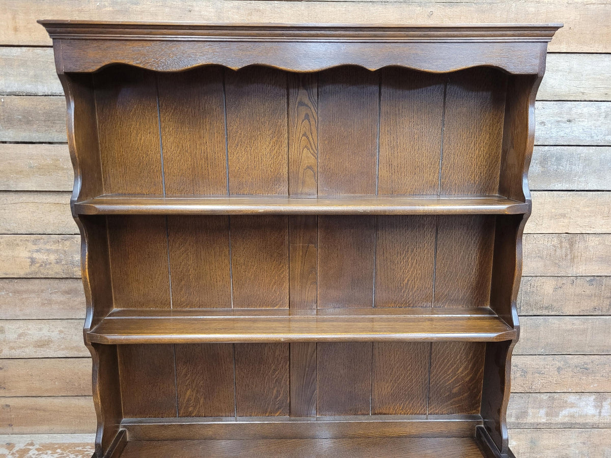 Jaycee Oak Welsh Dresser Vintage Carved Kitchen Display Cabinet Cupboard