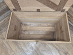 Antique Victorian Storage Chest Wooden Carriage Trunk Iron Handles
