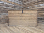 Antique Victorian Storage Chest Wooden Carriage Trunk Iron Handles