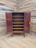 Antique Edwardian Mahogany Inlaid Music Cabinet Sheraton Revival Circa 1910