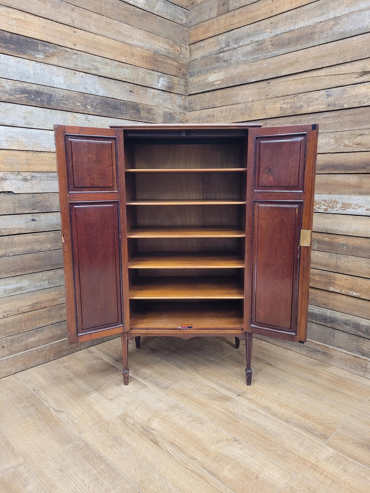 Antique Edwardian Mahogany Inlaid Music Cabinet Sheraton Revival Circa 1910