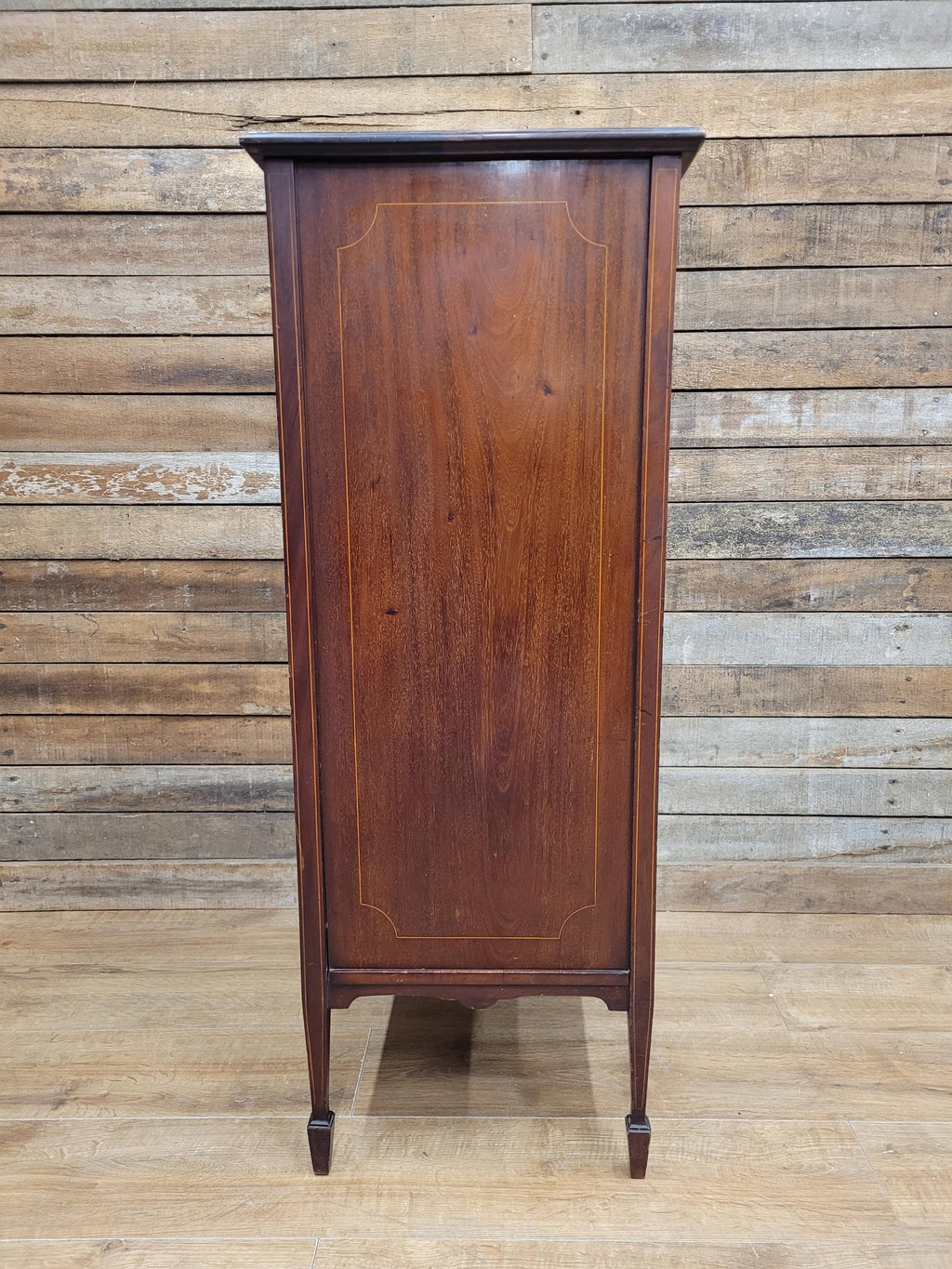 Antique Edwardian Mahogany Inlaid Music Cabinet Sheraton Revival Circa 1910