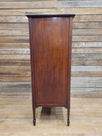 Antique Edwardian Mahogany Inlaid Music Cabinet Sheraton Revival Circa 1910