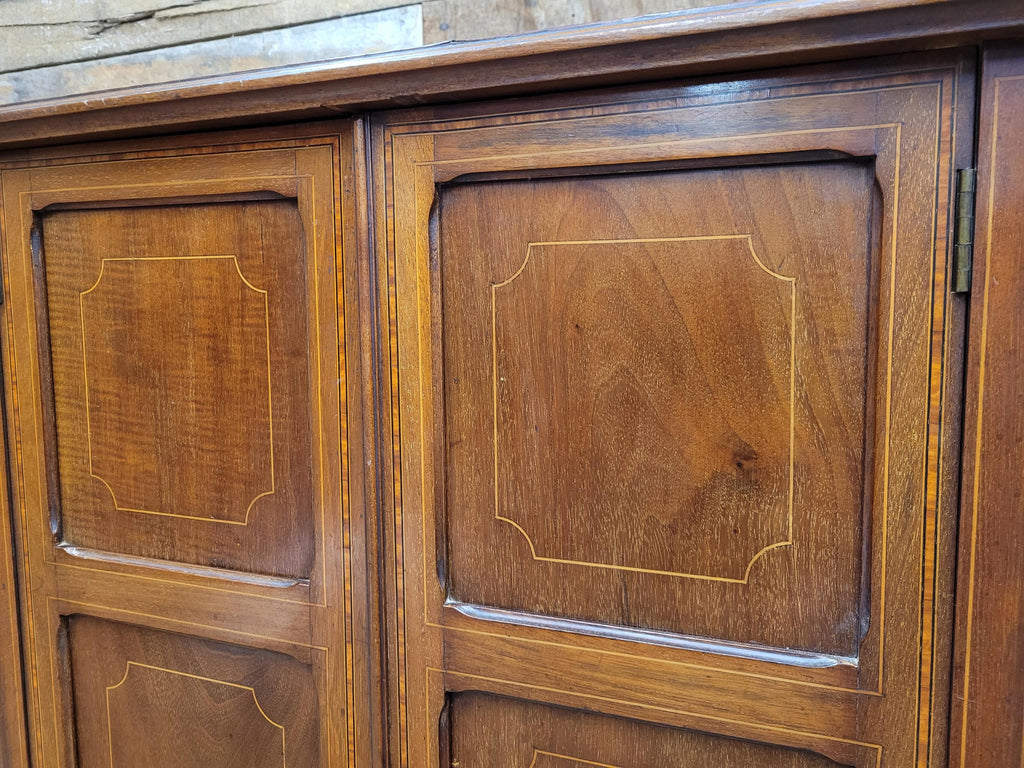 Antique Edwardian Mahogany Inlaid Music Cabinet Sheraton Revival Circa 1910