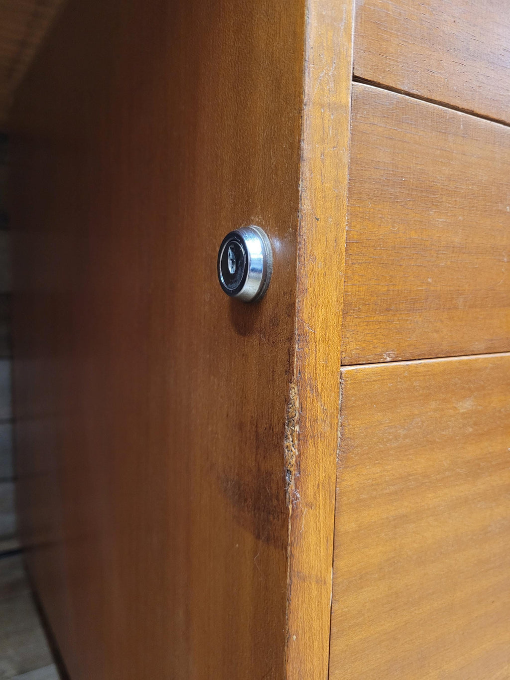 Abbess Linear Teak Executive Desk Attributed Mid Century Seven Drawers