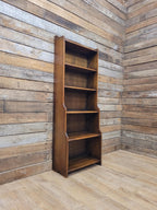 Vintage Oak Narrow Bookcase Arts And Crafts Style Five Tier Shelving