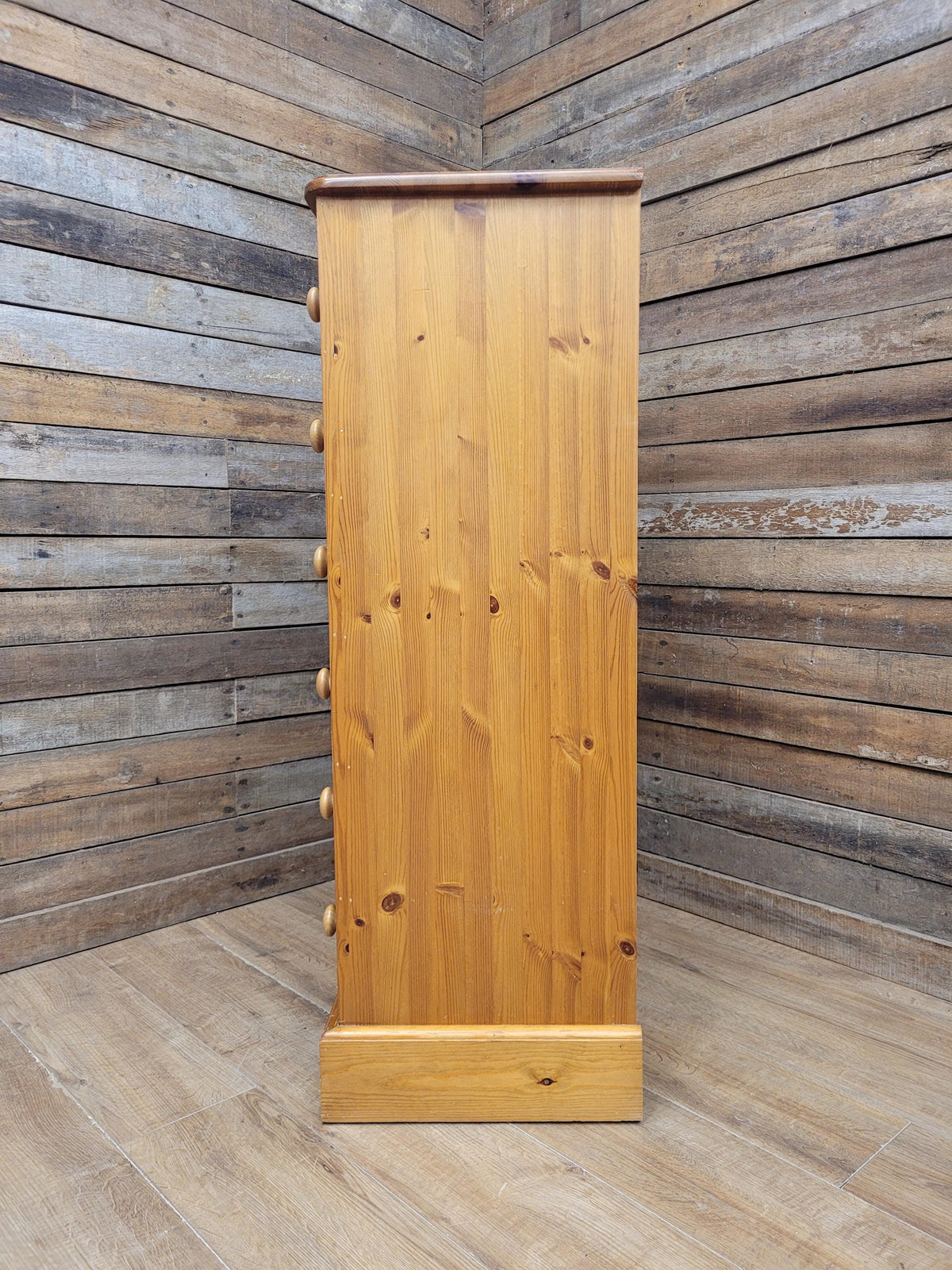 Solid Pine Slimline Tallboy Wellington Chest Of Six Drawers Farmhouse Style