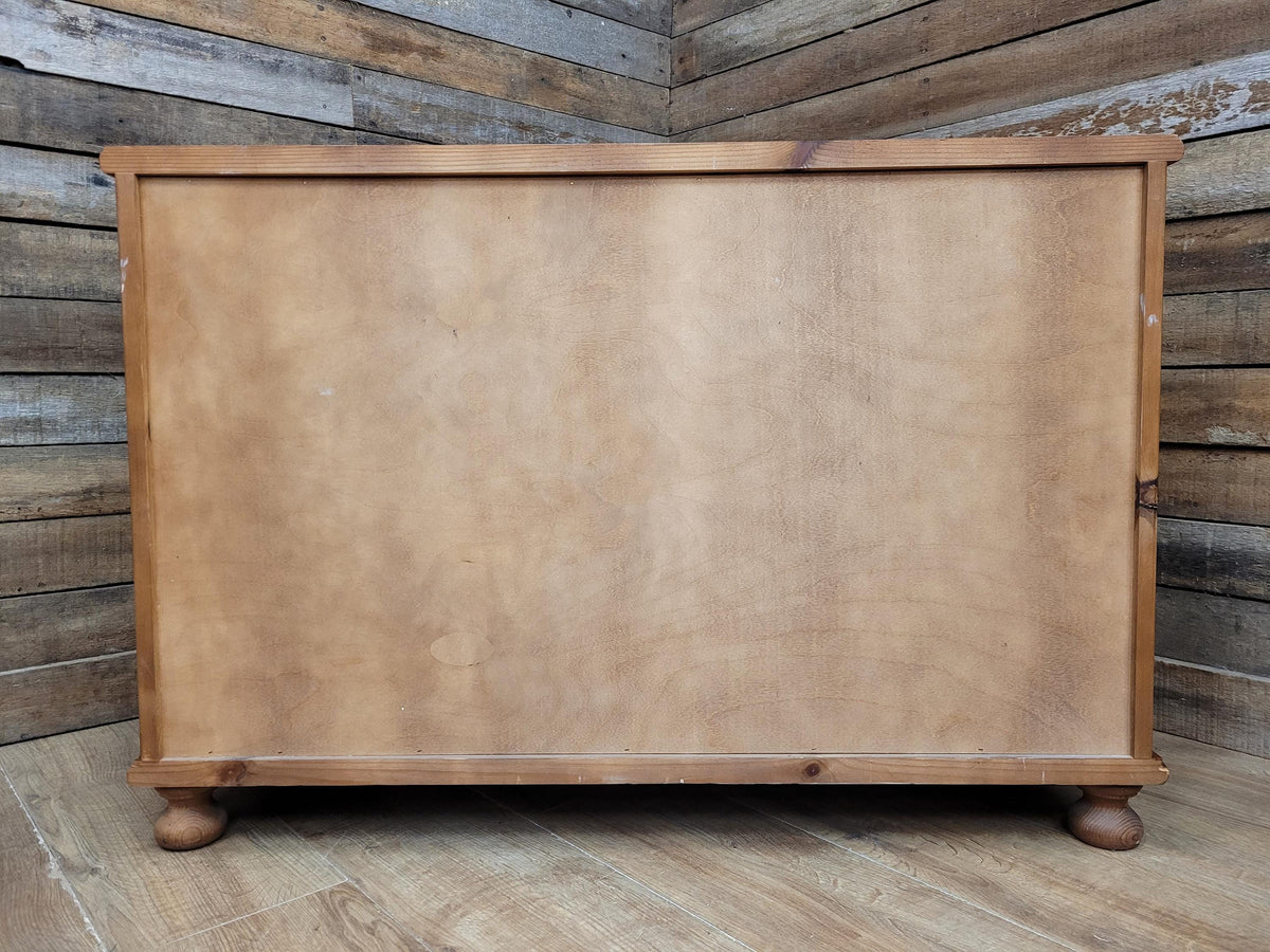 Solid Pine Chest Of Drawers Vintage Farmhouse Three Drawer Bedroom Storage