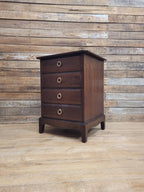 Stag Minstrel Four Drawer Bedside Chest Vintage Mahogany John Sylvia Reid