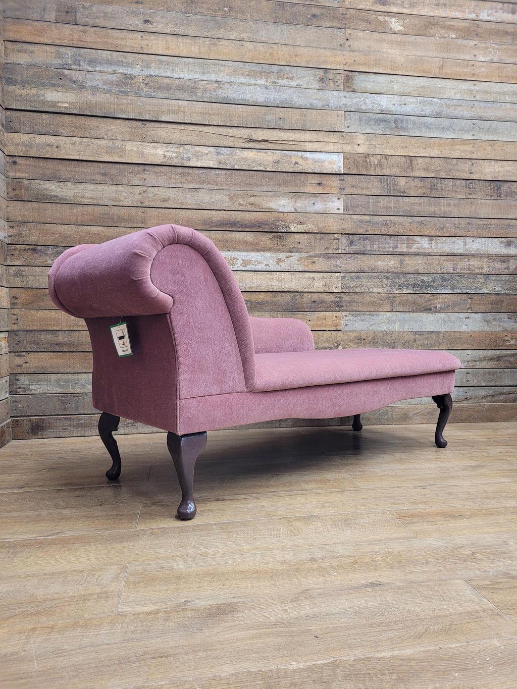 Pink Velvet Chaise Longue Victorian Style Scroll Back Daybed Sofa