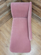 Pink Velvet Chaise Longue Victorian Style Scroll Back Daybed Sofa