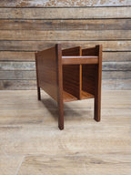 Vintage Teak Magazine Rack Mid Century Modern Record Holder Danish Style