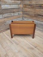 Vintage Teak Magazine Rack Mid Century Modern Record Holder Danish Style