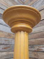 Blonde Wood Tall Torchiere Plant Stand Fluted Column Display Pedestal