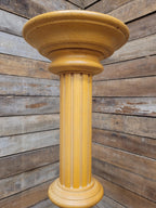 Blonde Wood Tall Torchiere Plant Stand Fluted Column Display Pedestal