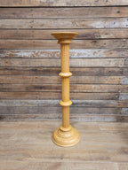 Blonde Wood Tall Torchiere Plant Stand Fluted Column Display Pedestal