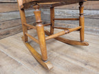 Antique Edwardian Bergere Rocking Chair Cane Seat Back Wooden Nursery Rocker