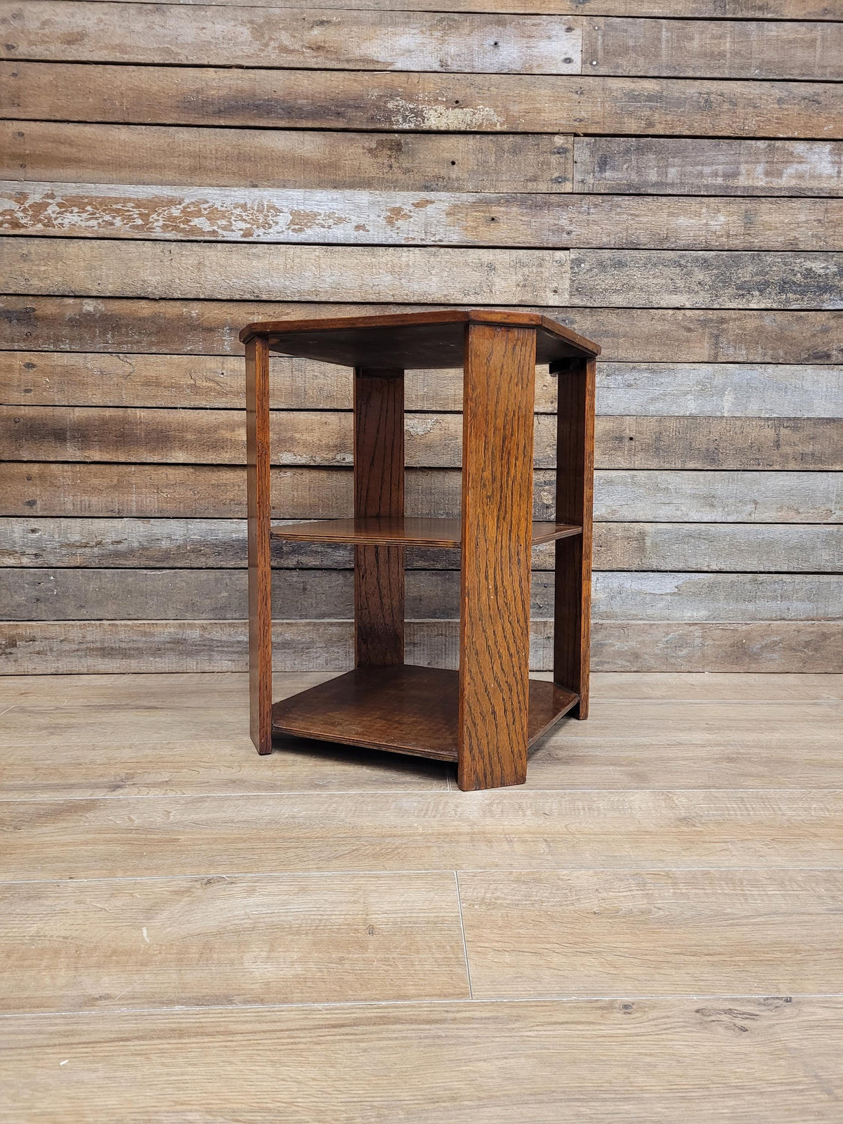 Art Deco Oak Book Table 1930s Octagonal Heals Style Three Tier