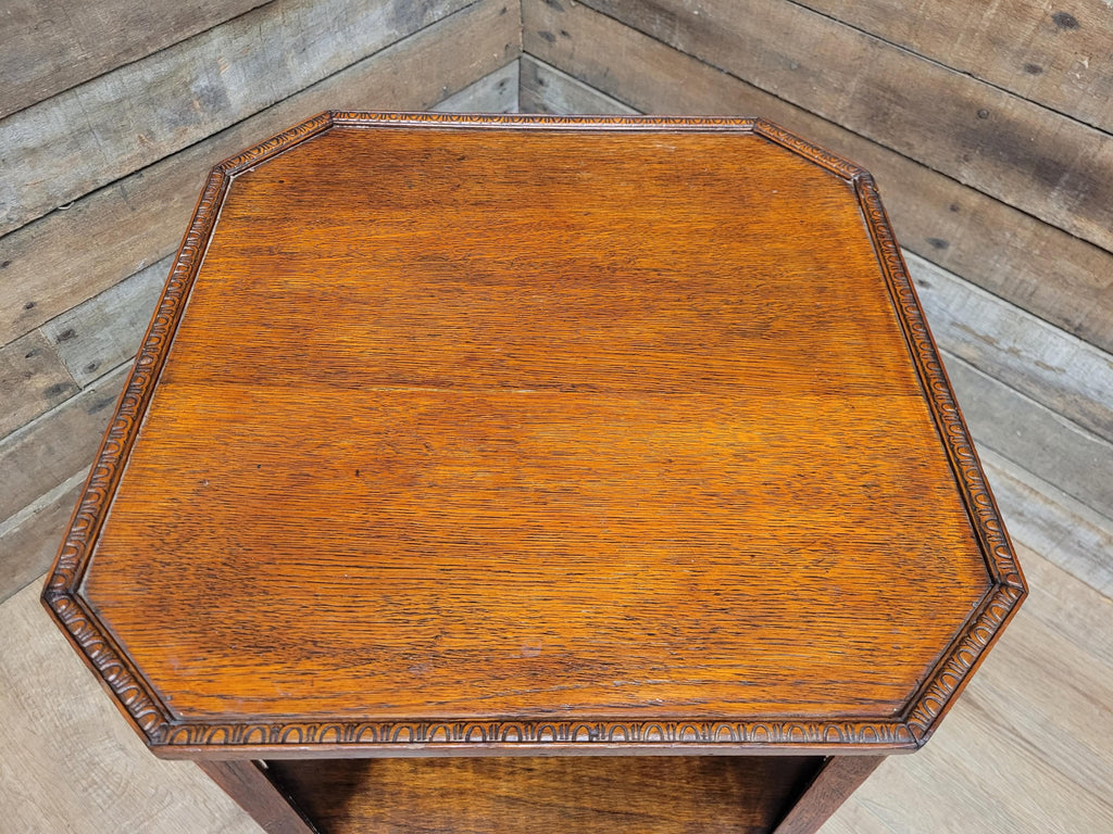 Art Deco Oak Book Table 1930s Octagonal Heals Style Three Tier