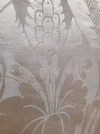 Victorian Mahogany Fire Screen Antique Silk Damask Panel Fireplace Guard