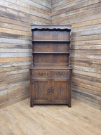 Jaycee Oak Welsh Dresser Vintage Carved Kitchen Display Cabinet Cupboard