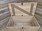 Antique Victorian Storage Chest Wooden Carriage Trunk Iron Handles