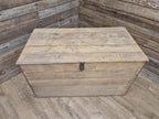 Antique Victorian Storage Chest Wooden Carriage Trunk Iron Handles