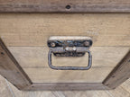Antique Victorian Storage Chest Wooden Carriage Trunk Iron Handles