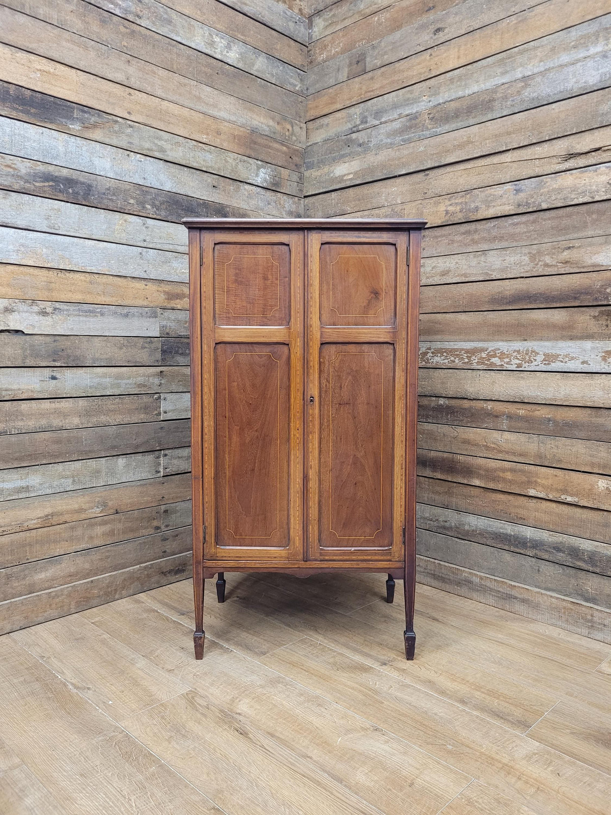 Antique Edwardian Mahogany Inlaid Music Cabinet Sheraton Revival Circa 1910