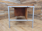 Lucas Furniture Mid Century Modern Desk Teak Two Drawer Industrial Metal Frame