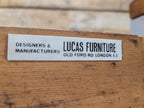 Lucas Furniture Mid Century Modern Desk Teak Two Drawer Industrial Metal Frame
