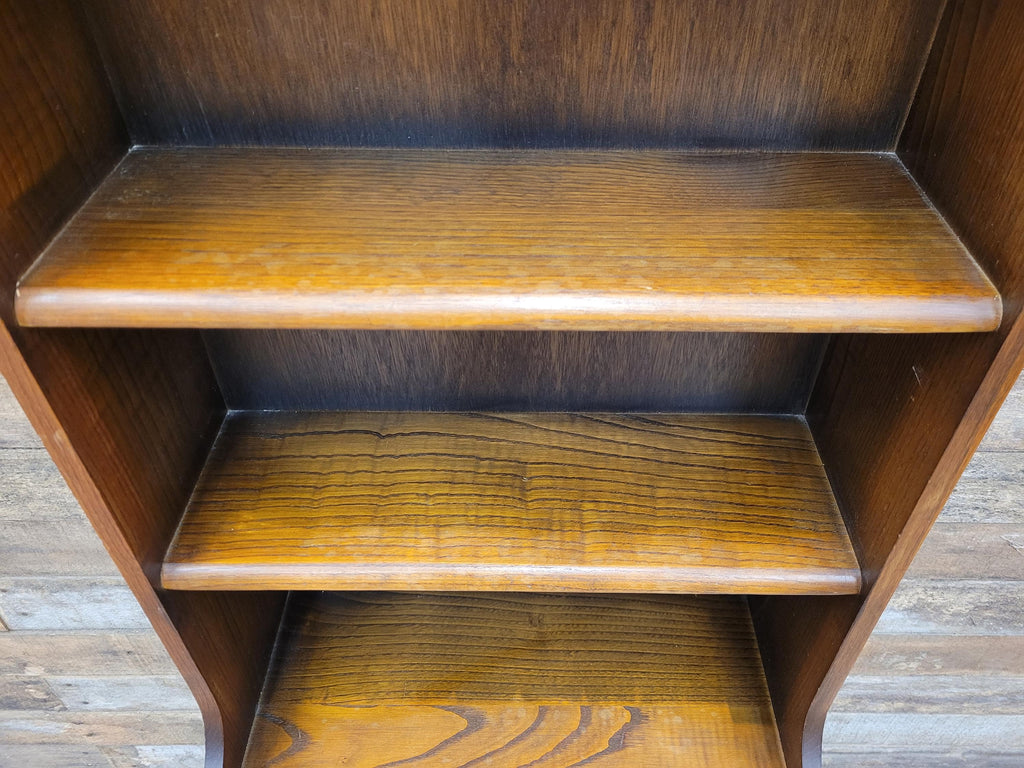 Vintage Oak Narrow Bookcase Arts And Crafts Style Five Tier Shelving
