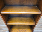 Vintage Oak Narrow Bookcase Arts And Crafts Style Five Tier Shelving